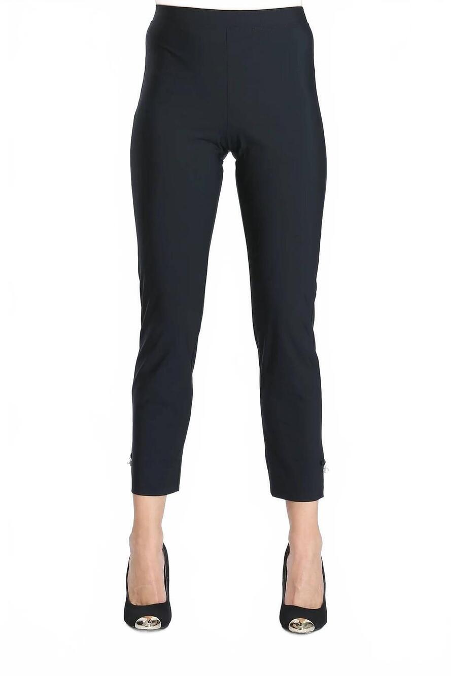 NEW IC COLLECTION pearl detail nylon pant in black
